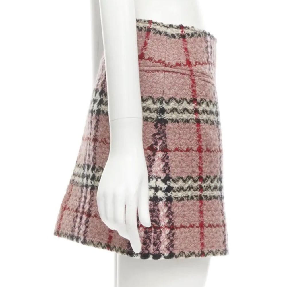 SOLD Vintage Pink Burberry Wool Mini Skirt